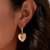 Harper Heart Earrings Pink