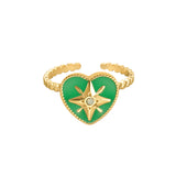 Kenzie Heart Ring Green