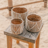 Small Seagrass Basket ORIS | Round Flower Basket | Woven Boho Basket | Plant Basket | Planter | Macrame Basket