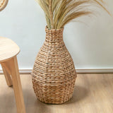 Woven Boho Vase DAYANA natural made from Water Hyacinth