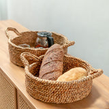 Bread Basket | Small Round Basket | Decorative Woven Storage Basket made of Water Hyacinth JAWAH (2 sizes)