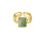 Rectangular Stone Ring Gold