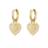 Amelia Heart Earrings Gold