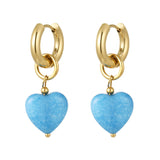 Abby Heart Earrings Blue