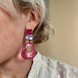 Lily Abstract Earrings Fuchsia