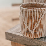 Small Seagrass Basket ORIS | Round Flower Basket | Woven Boho Basket | Plant Basket | Planter | Macrame Basket