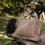 Throw Pillow with filling | Decorative Cushion | Sofa Pillow GANDI made of Raffia