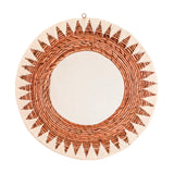 Ronde Boho Spiegel 60 cm | Handgemaakte geweven wandspiegel AWAN | Wanddecoratie met patroon gemaakt van katoenen koorden
