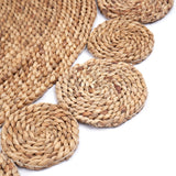Round Waterhyacinth Rug 90/110 cm LAORA Woven Carpet Beige (2 sizes)