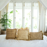 Throw Pillow with filling | Decorative Cushion | Sofa Pillow GANDI made of Raffia