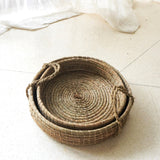 Round Tray Woven from Seagrass PINTU Decorative Serving Tray (2 sizes)