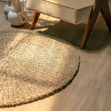 Round Seagrass Rug 100/120 cm LOKA (2 sizes) Beige Natural Carpet