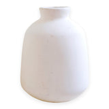 Vase White Small Round Decorative Vase for Dried or Fresh Flowers Hand Cast from Clay with BAWA