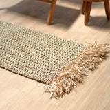 Zeegras vloerkleed met kwastjes 120x60 cm geweven Boho tapijt gemaakt van zeegras BARA