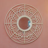 Round Rattan Mirror 58 cm | Handmade Boho Wall Mirror PUTUK