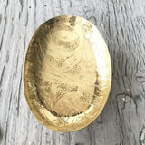 Oval Bowl Brass Design Gold